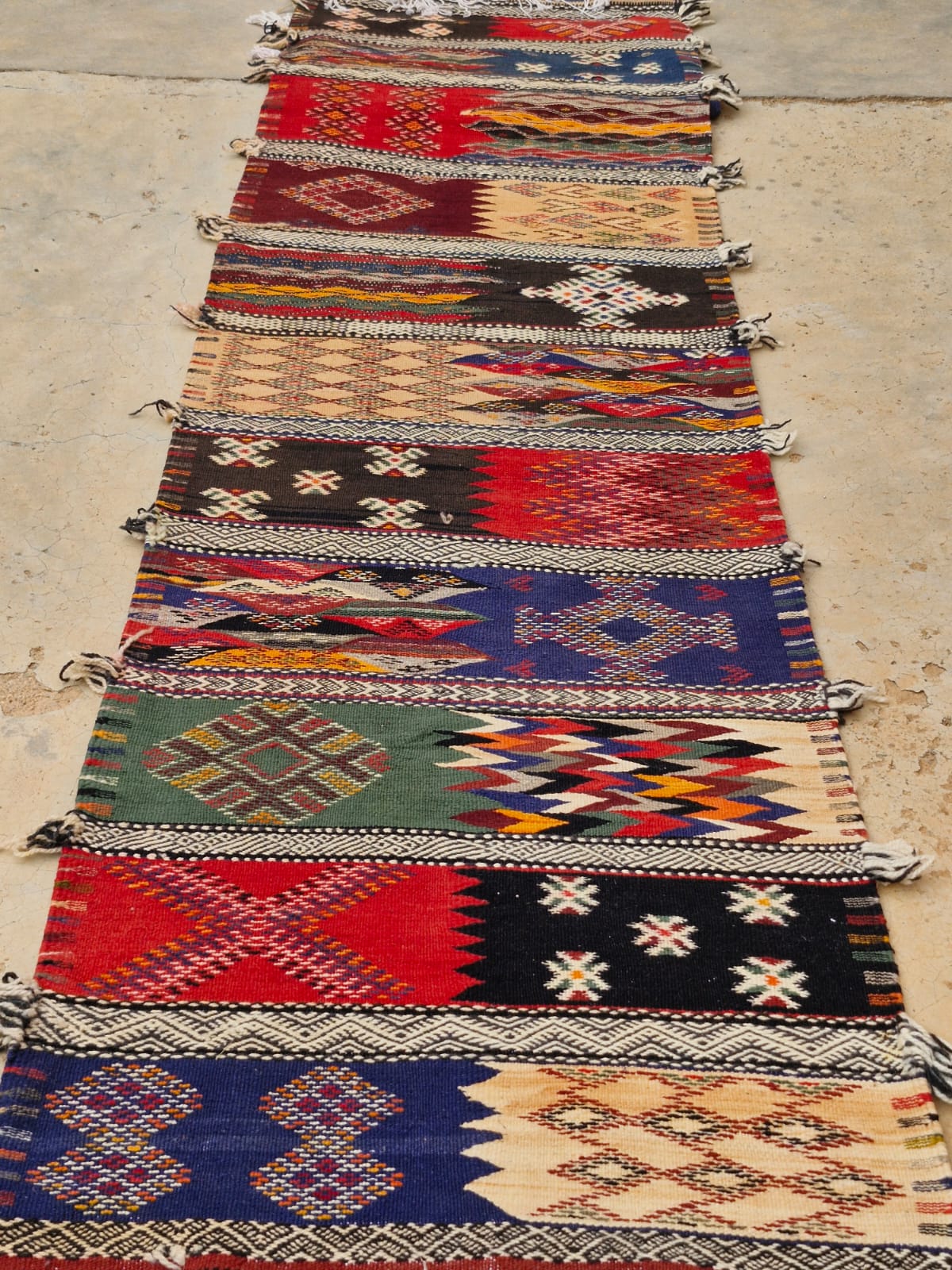 Authentic Handmade Taznakht Moroccan Runner Rug - 245 x 65.7 cm