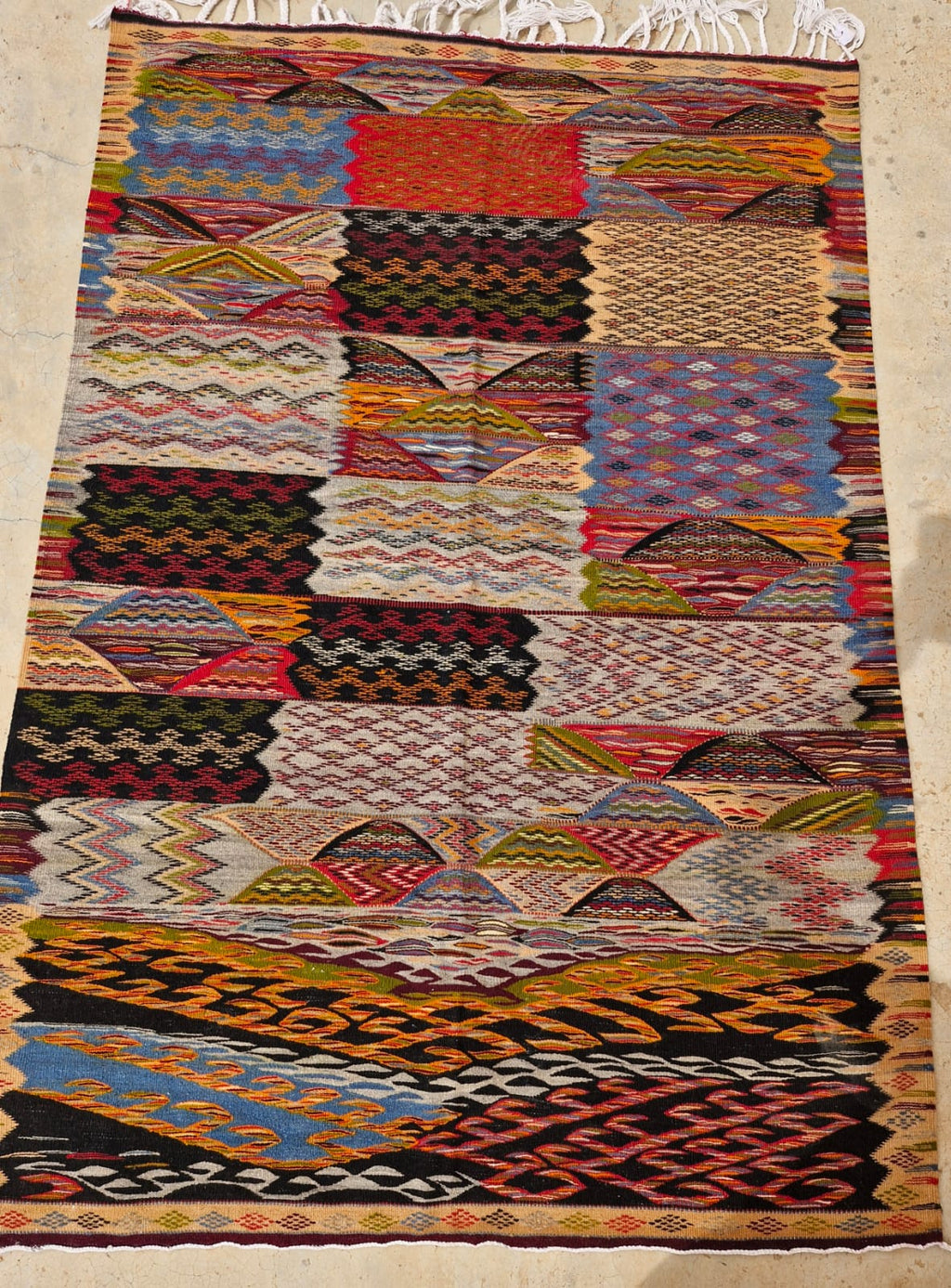 Tafnist Berber Taznakht Rug - Colorful Authentic Moroccan Carpet