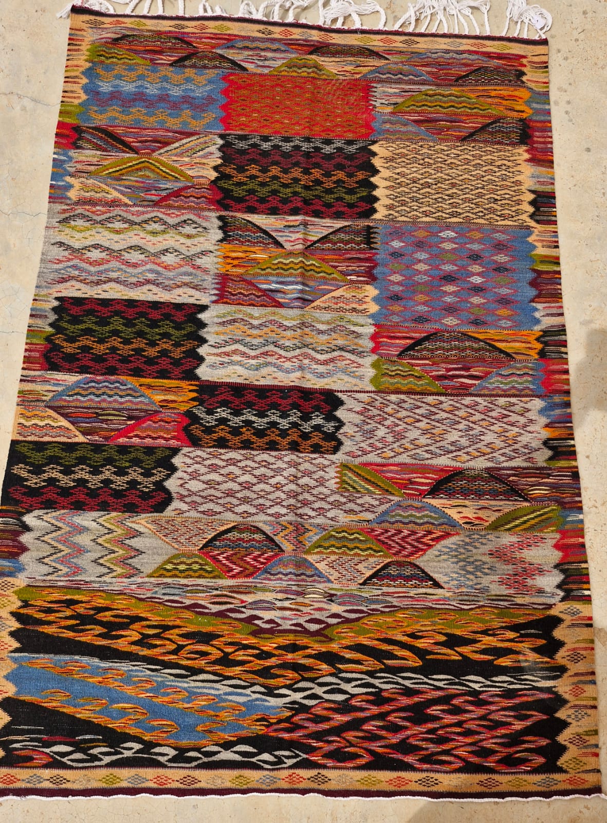 Tafnist Berber Taznakht Rug - Colorful Authentic Moroccan Carpet