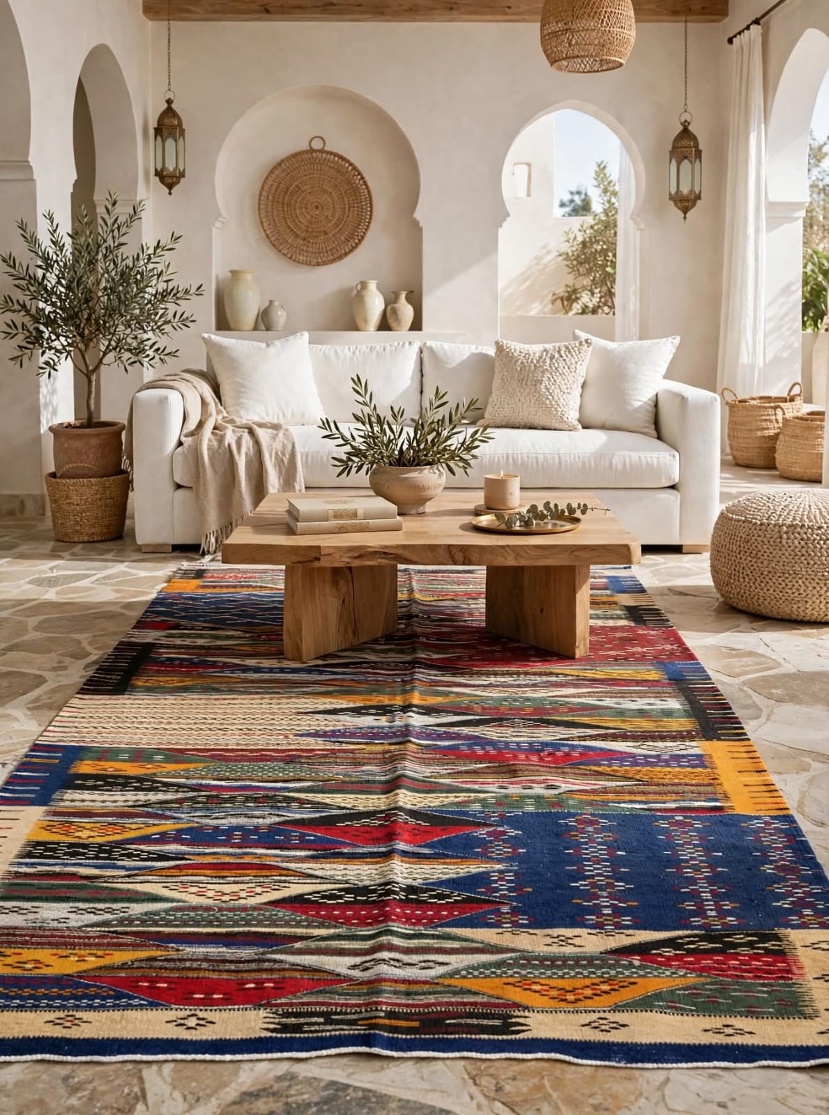 Premium Taznakht Runner Rug - 2.7x1m Vibrant Geometric Moroccan Carpet