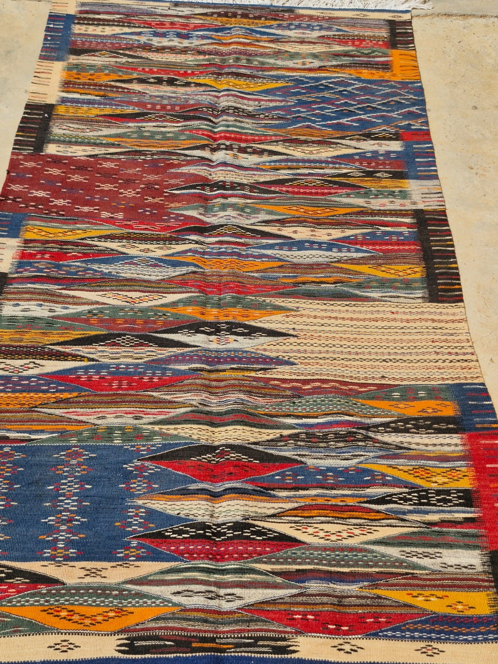 Premium Taznakht Runner Rug - 2.7x1m Vibrant Geometric Moroccan Carpet